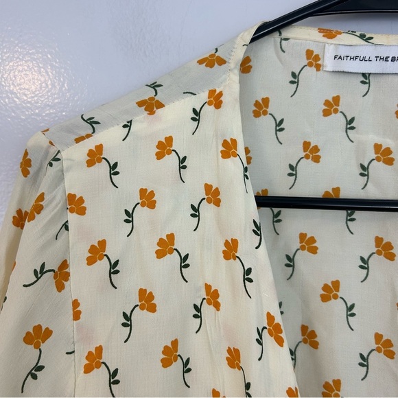 Faithful The Brand La Guardia Floral Cropped Tie-Front Crepe To Size 4 - Picture 4 of 16